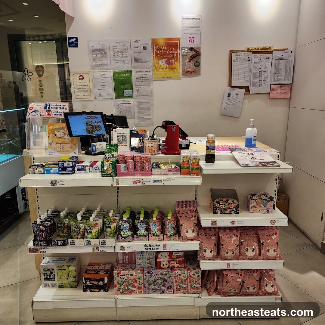 Store Display with Snacks and Drinks