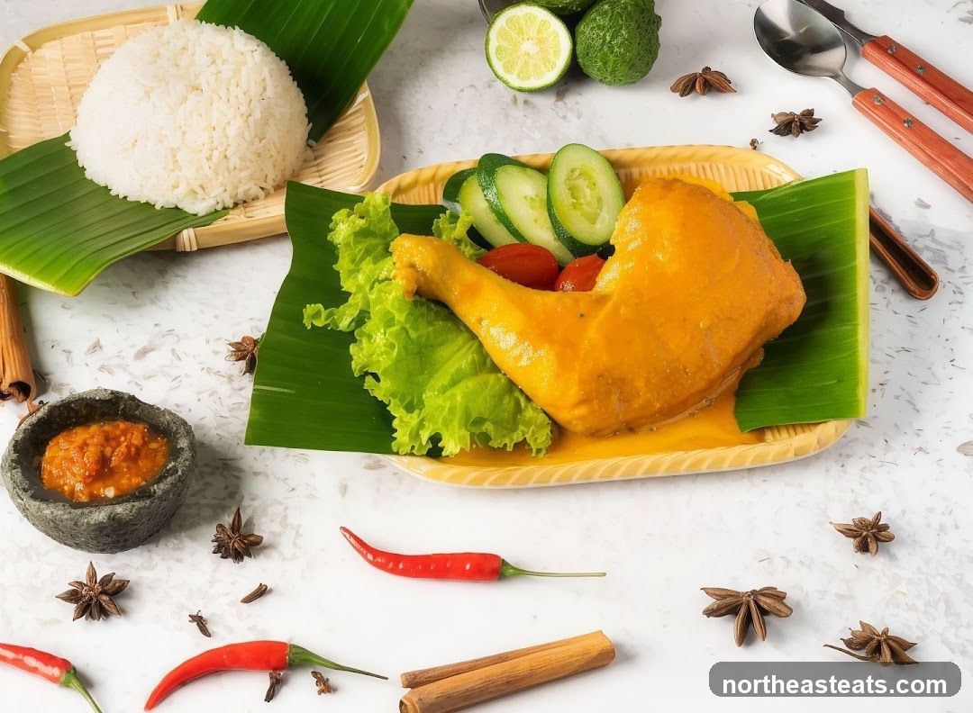 Chicken dish with rice and chili paste
