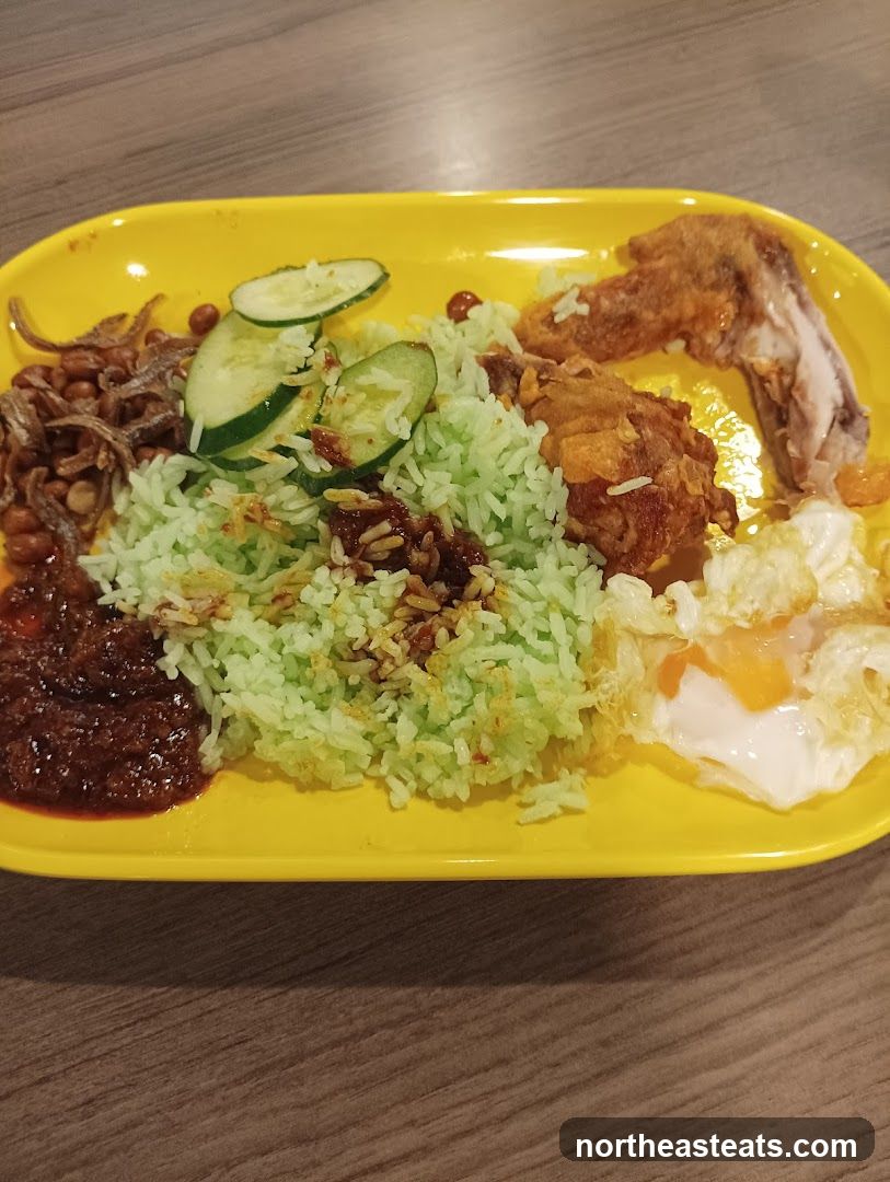 Nasi Lemak with Fried Chicken