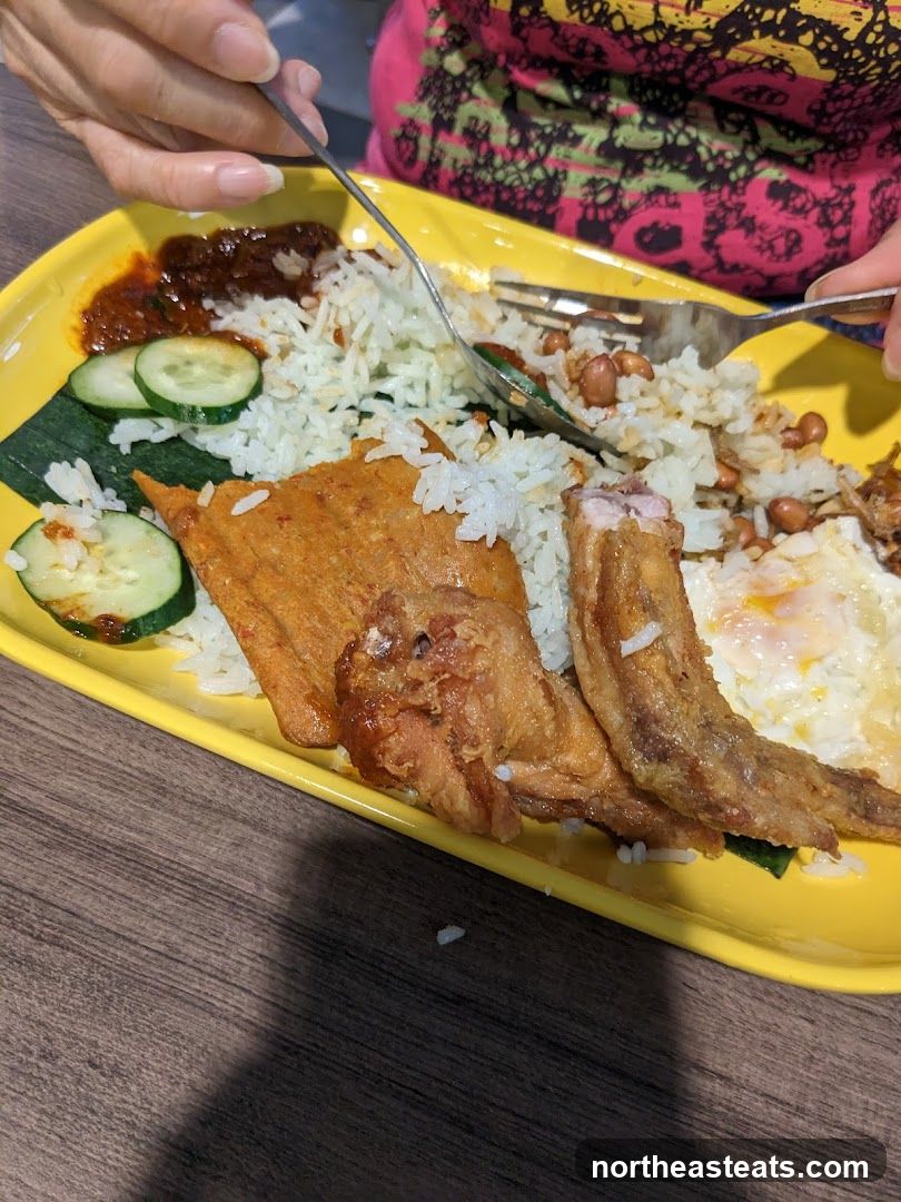 Nasi Lemak with Fried Chicken