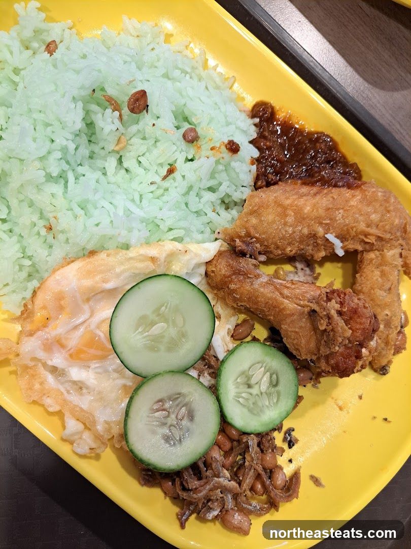 Nasi Lemak with Fried Chicken