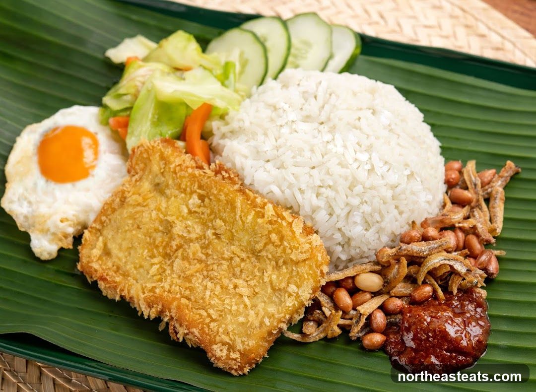 Nasi Lemak with Fried Chicken