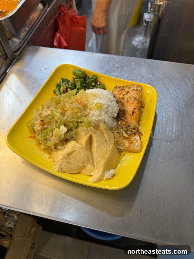 Salmon and Tofu Rice Plate