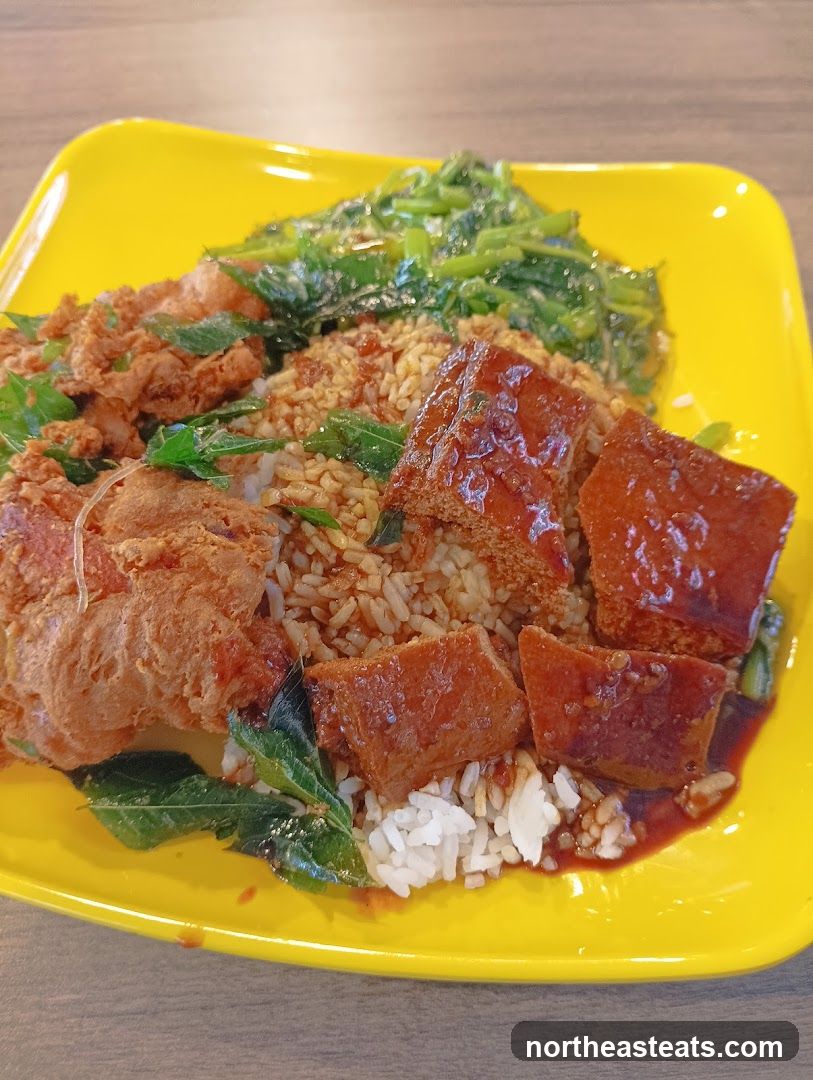 Rice dish with vegetables and meat