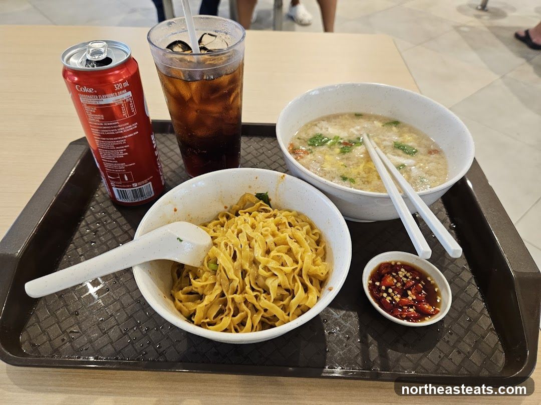 Noodle Dish with Drink
