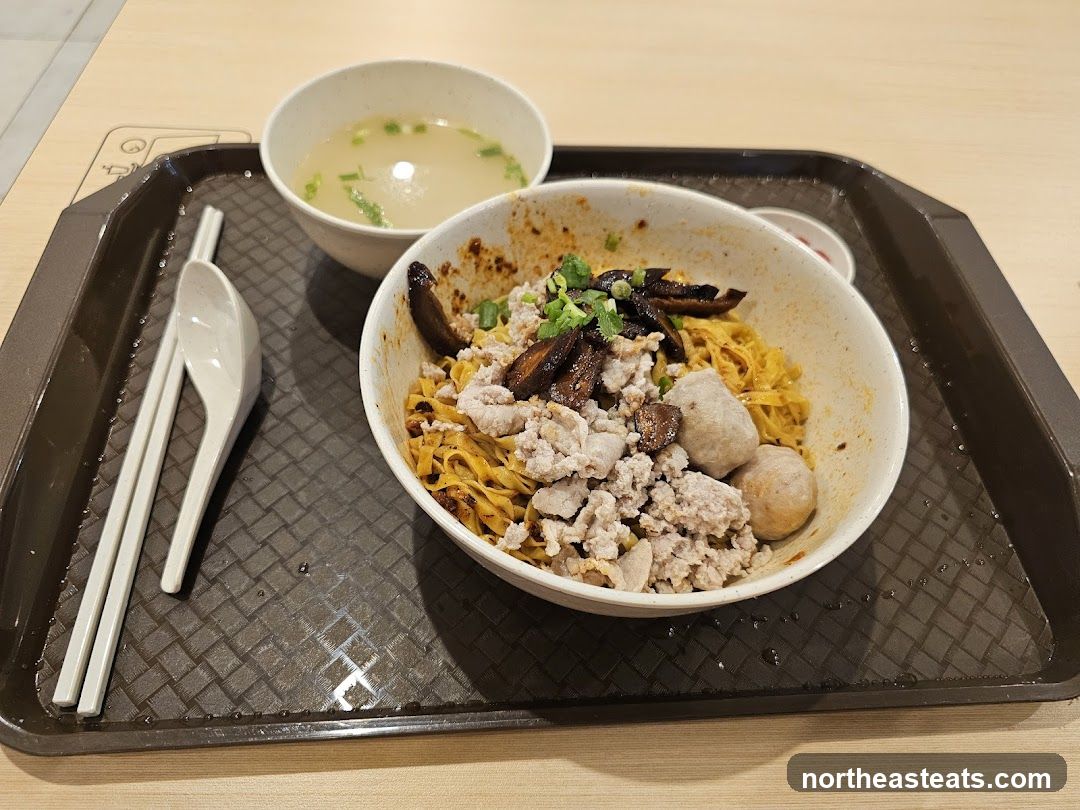 Noodles with Minced Pork and Meatballs
