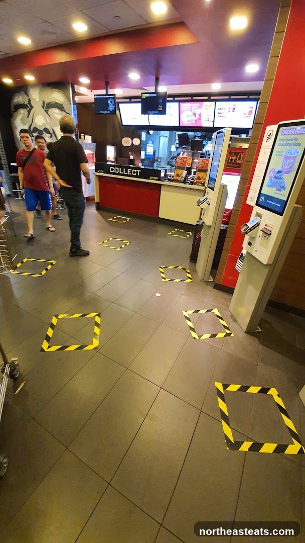 McDonald's Interior with Social Distancing Markers