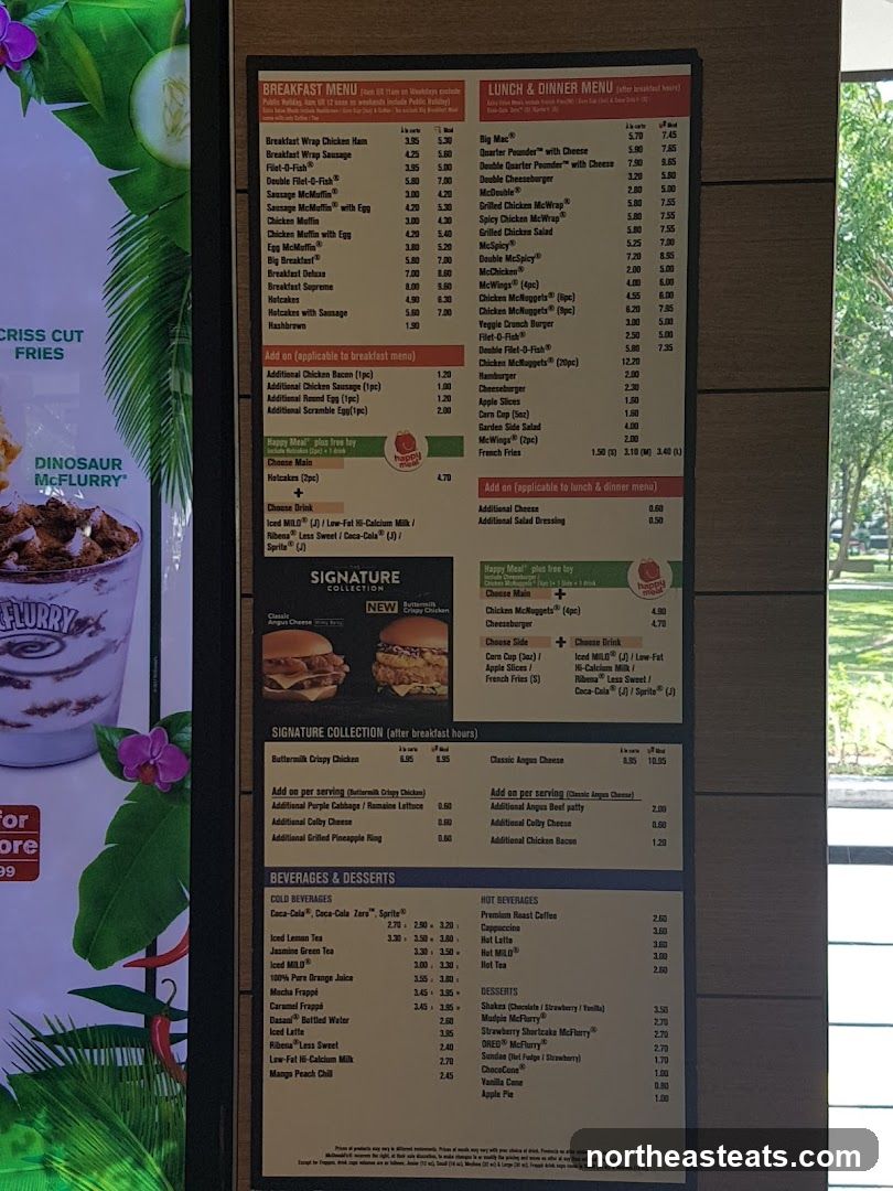 Breakfast, Lunch & Dinner Menu