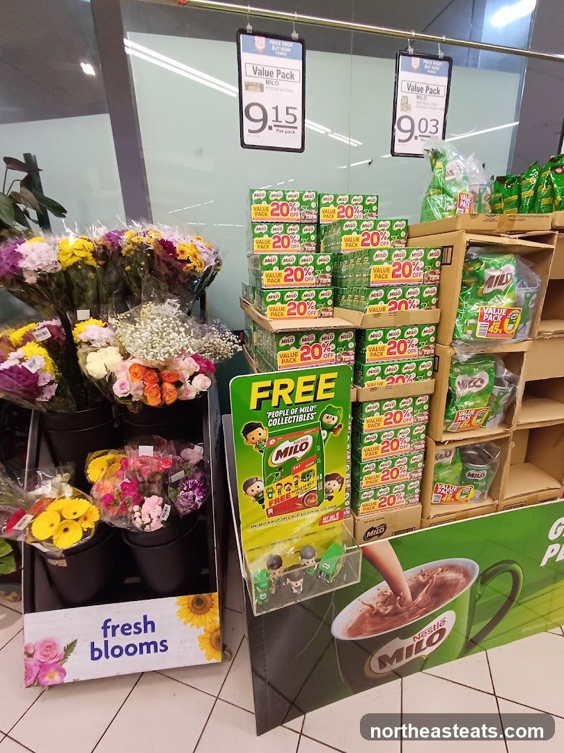 Milo and Fresh Blooms Display