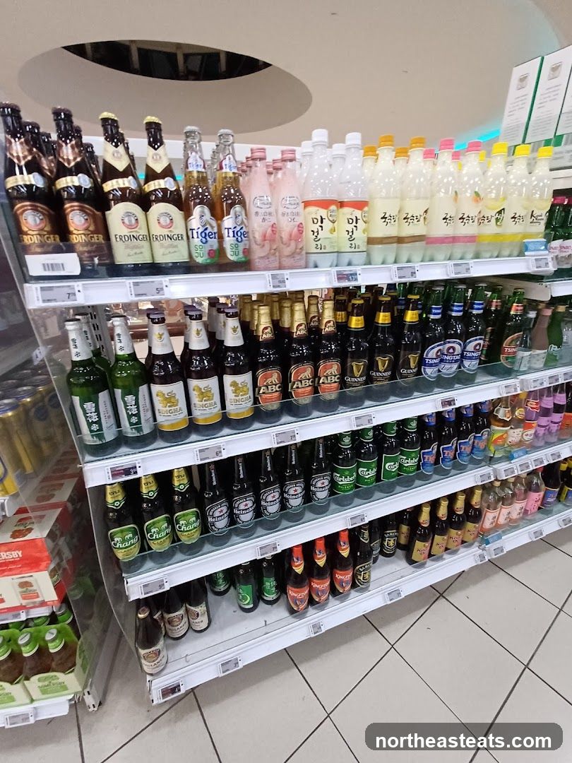 Bottles of Beer and Drinks on Shelves