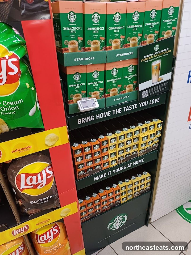 Starbucks and Lay's Products Display