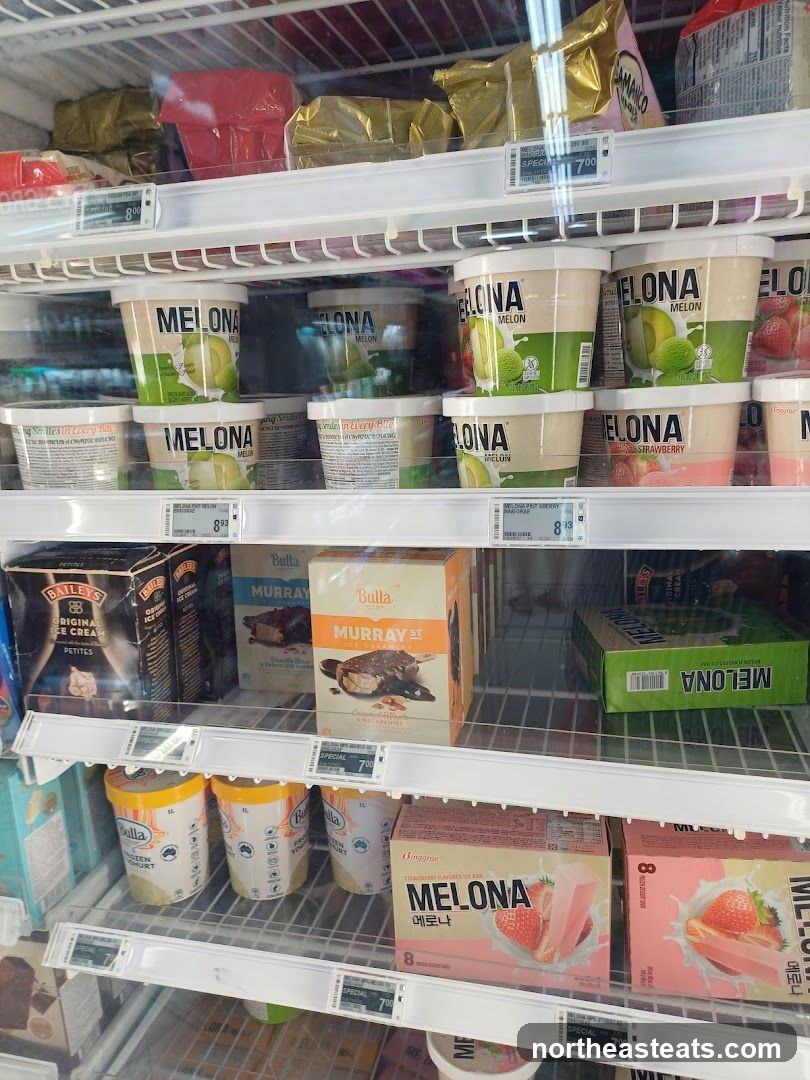 Frozen Desserts in a Refrigerator Display