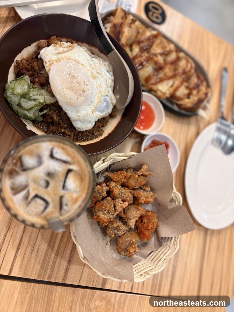 Table with food and drink