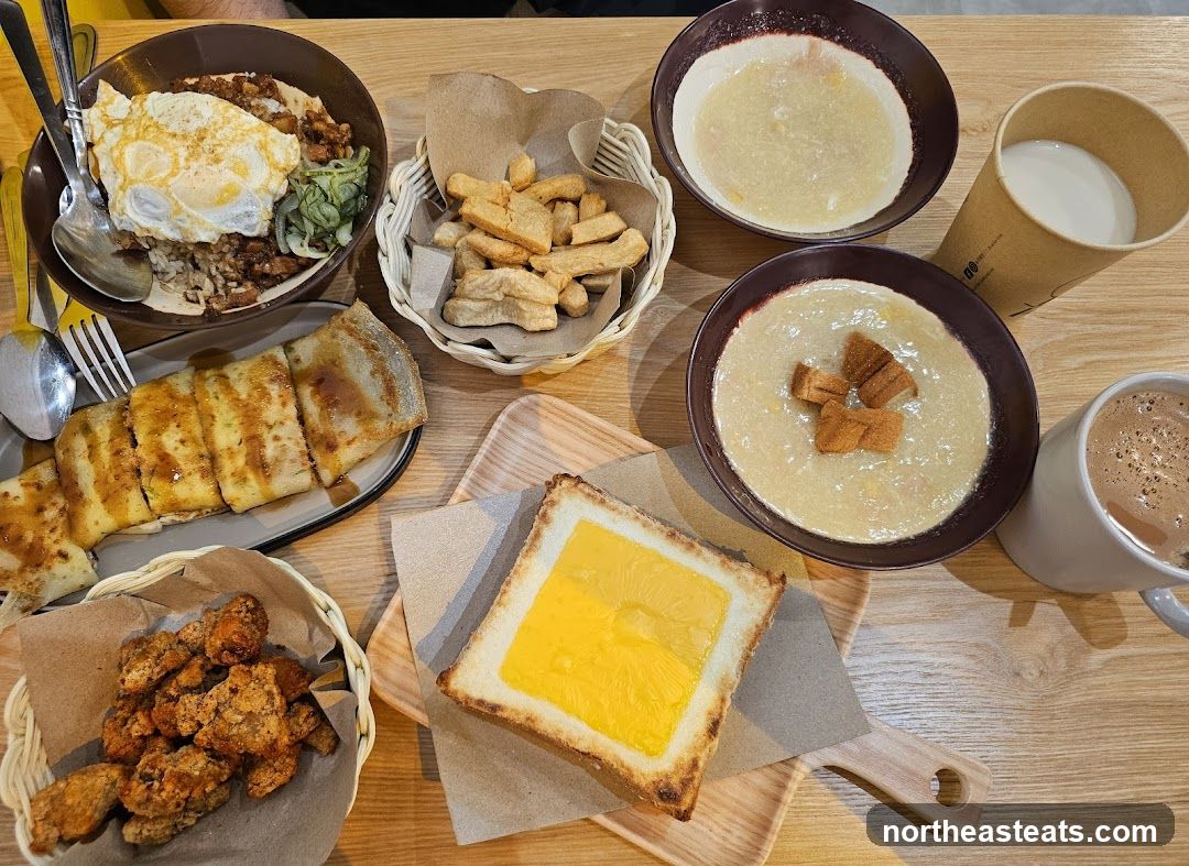 Table with various food items