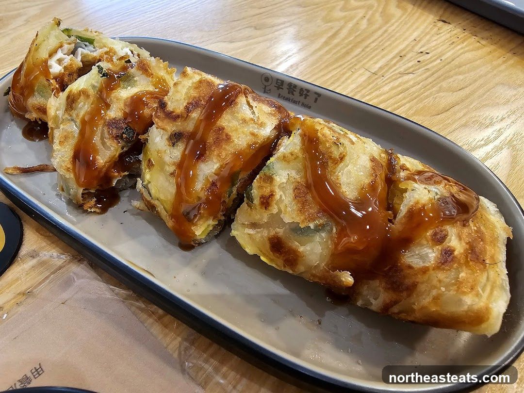 Savory Rolled Pancake with Sauce