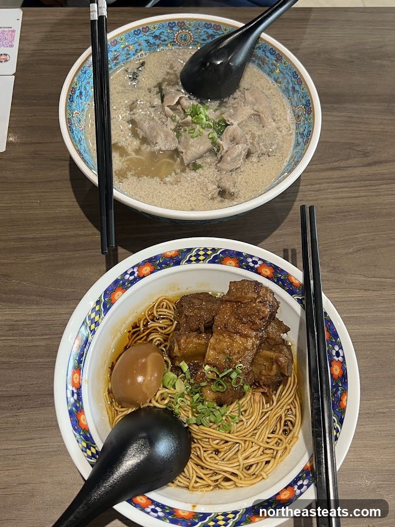 Two bowls of noodles
