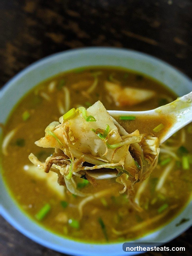 Close-up of a Spoonful of Soup