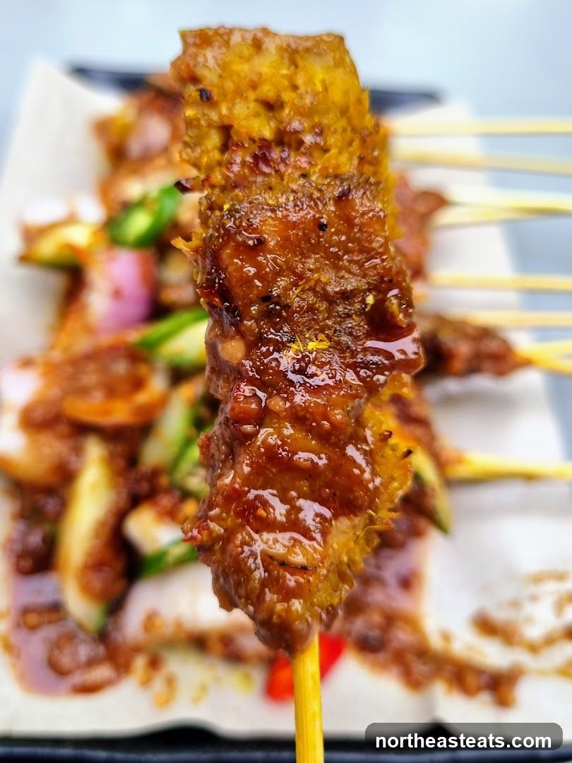Close-up of Satay Skewers