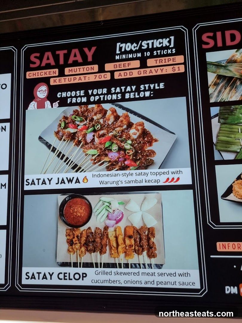Satay Menu