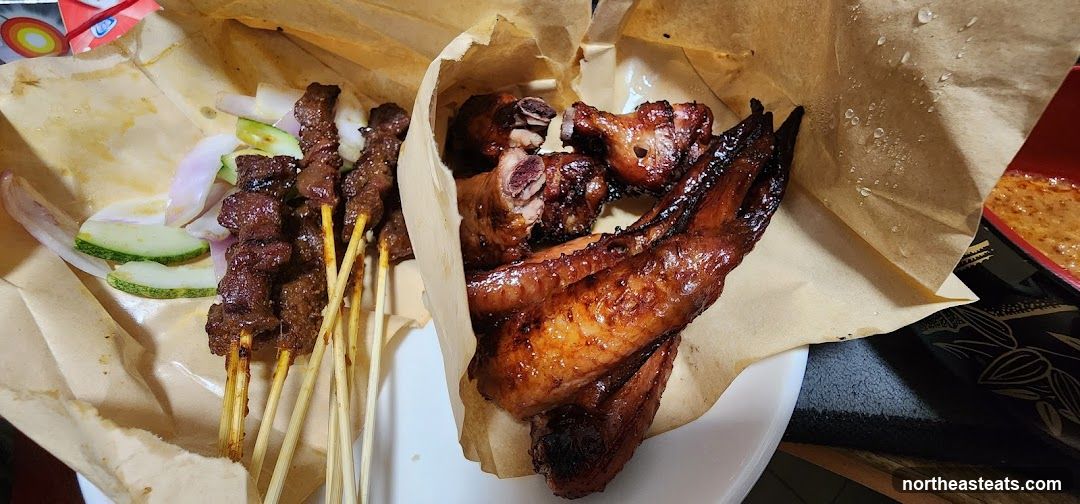 Grilled Meat Skewers and Chicken Wings