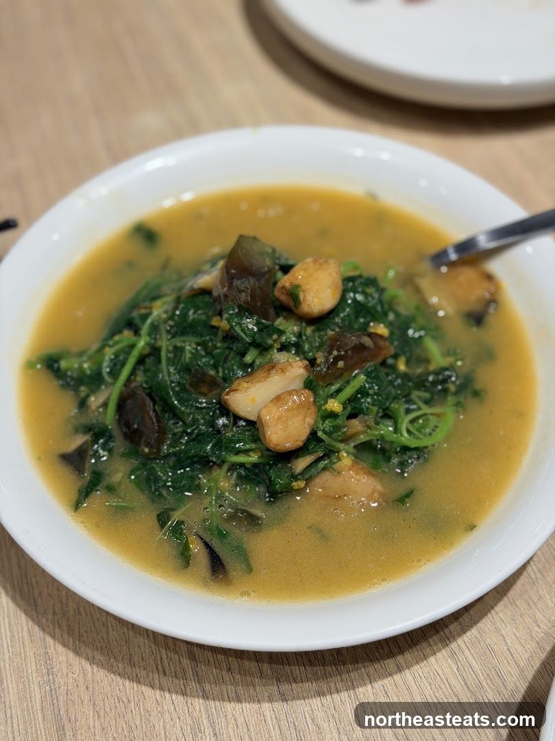 Stir-fried Greens with Century Egg