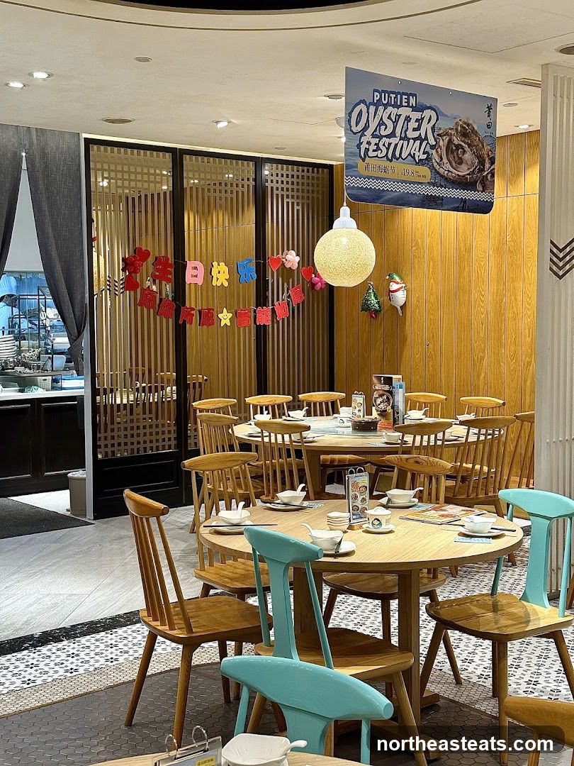 Restaurant Interior with Oyster Festival Banner