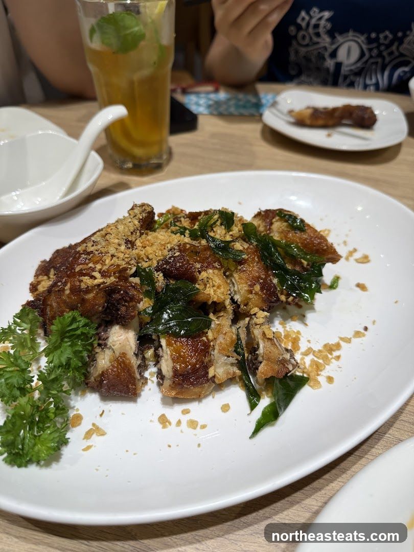 Fried Chicken Dish with Drink