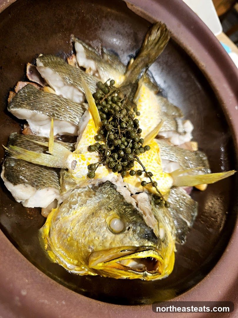 Steamed Fish Head with Peppercorns