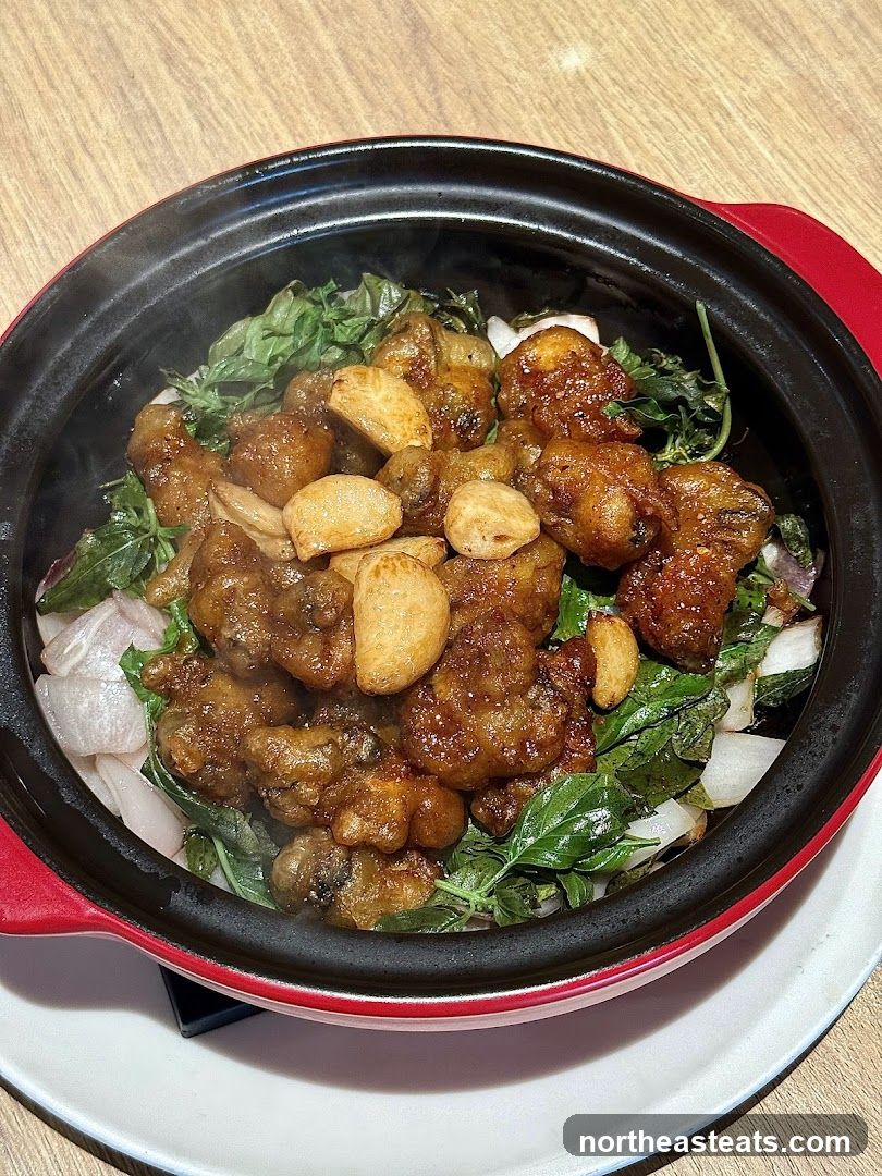 Fried Oysters with Garlic and Basil