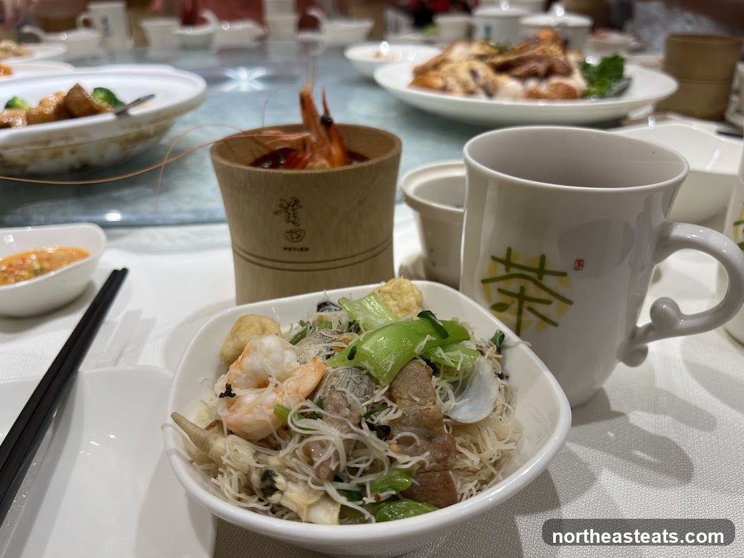 Table Setting with Food and Tea
