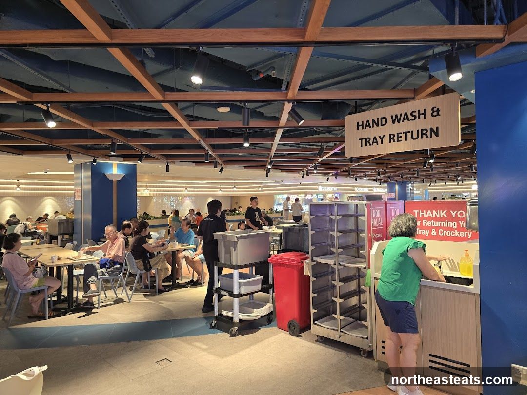 Food Court Hand Wash and Tray Return Area