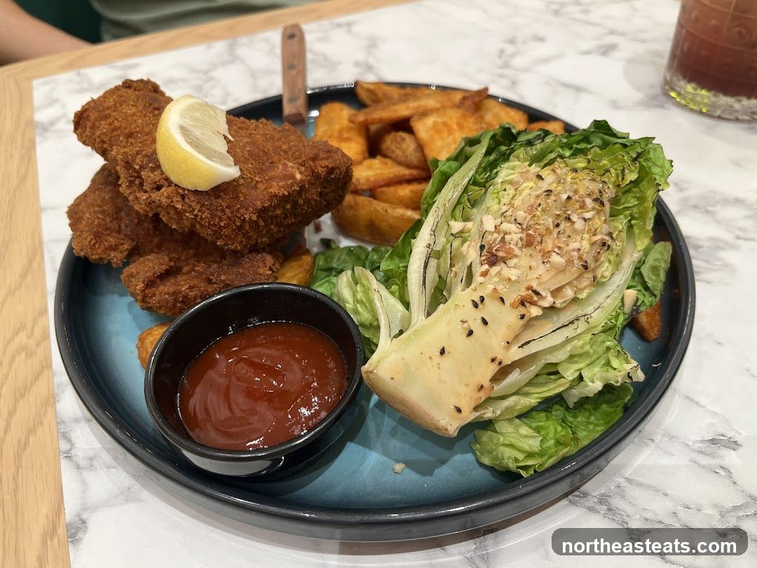 Fried Chicken with Fries and Salad