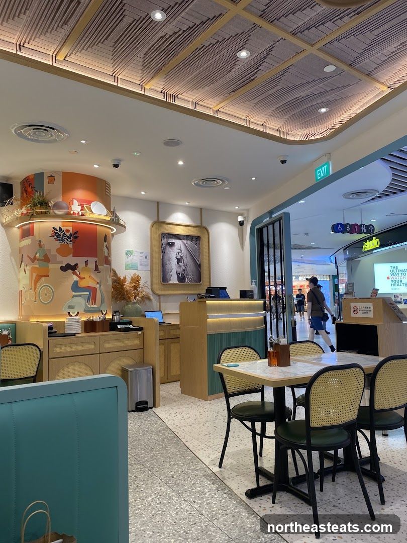 Restaurant Interior with Seating and Counter