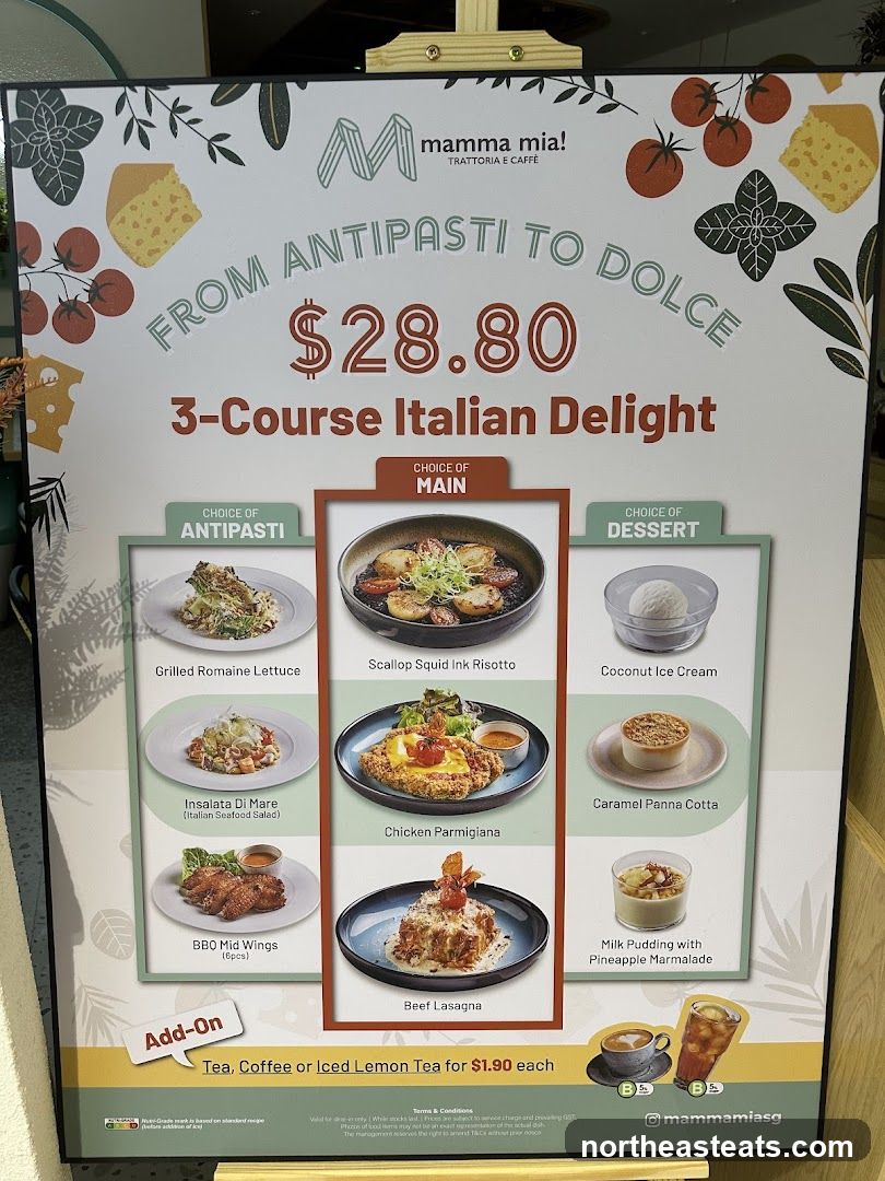 Mamma Mia! Trattoria e Caffè 3-Course Italian Delight