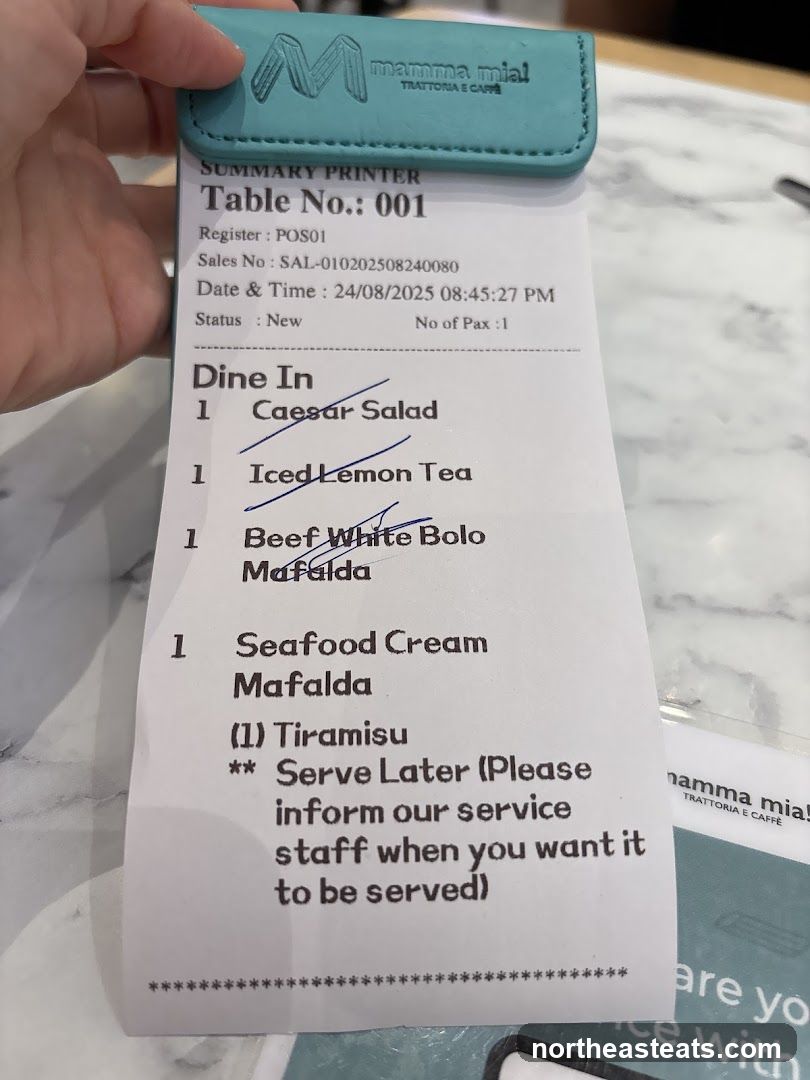 Restaurant Receipt