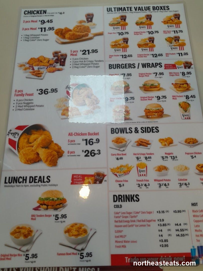 KFC Menu