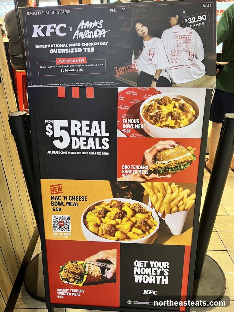 KFC Menu and Merchandise Display