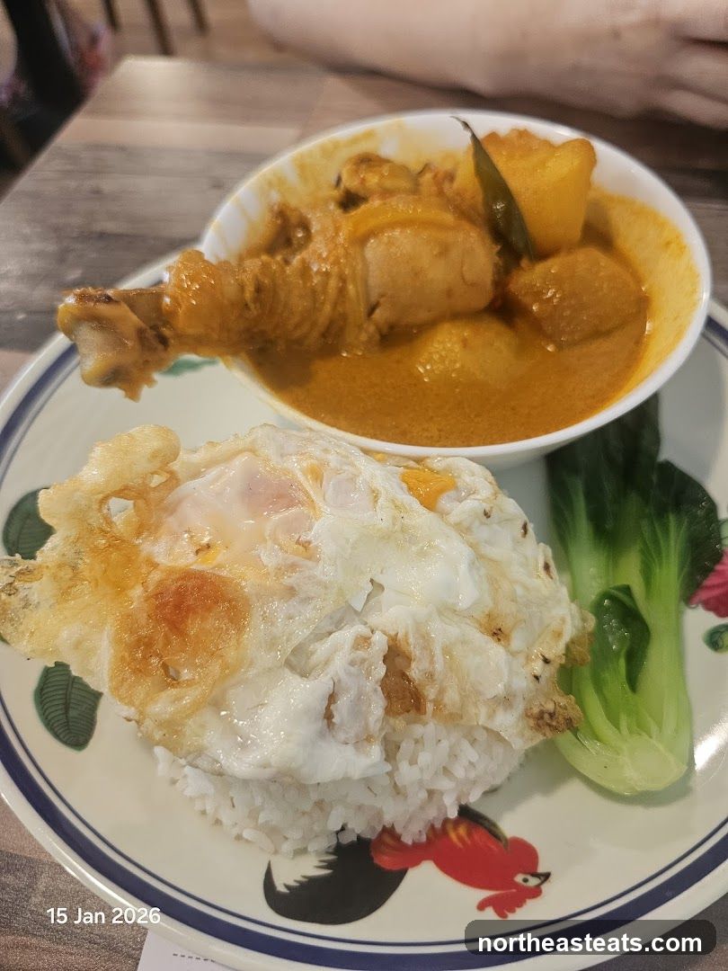 Chicken Curry with Rice and Fried Egg