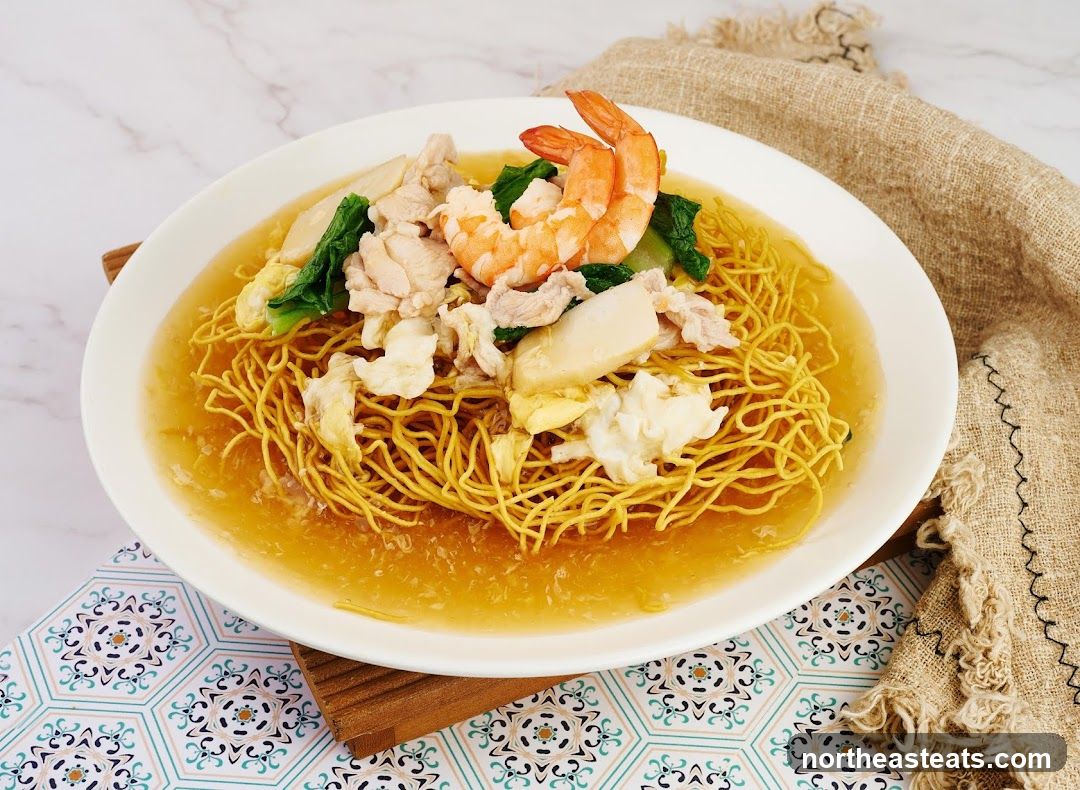Crispy Noodles with Seafood and Meat