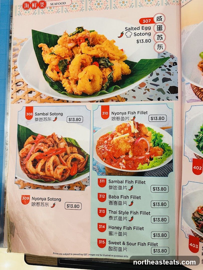 Seafood Menu