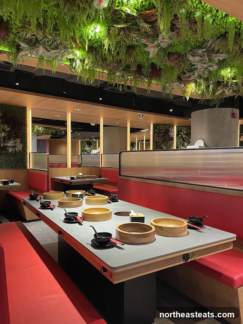 Restaurant Interior with Lush Greenery
