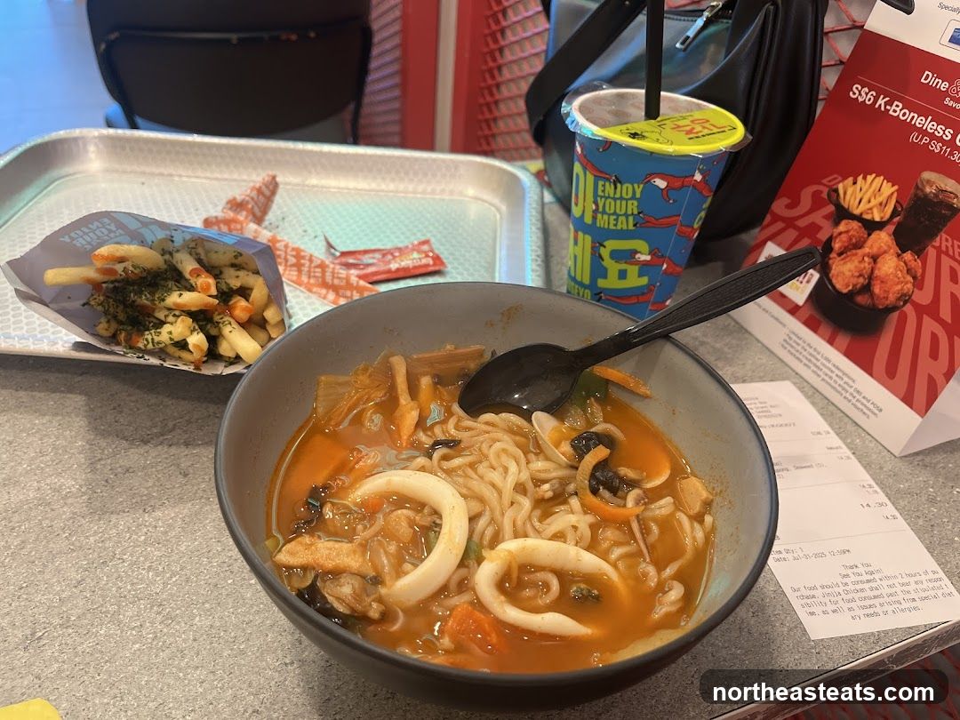 Meal with Noodles and Fries