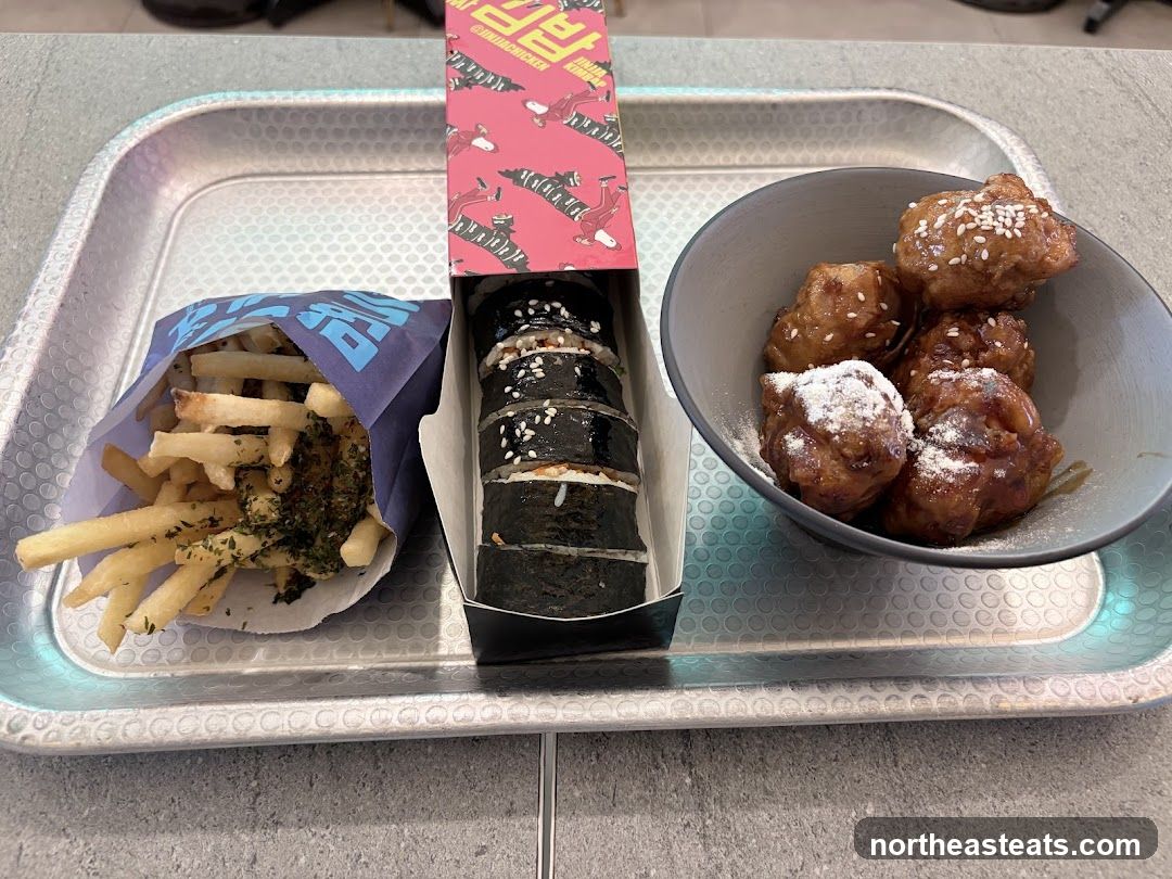Korean Fried Chicken and Kimbap