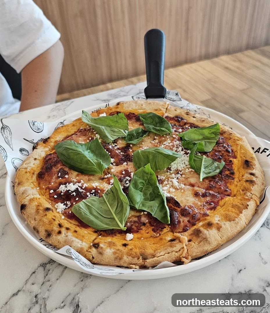 Pizza with Basil and Cheese