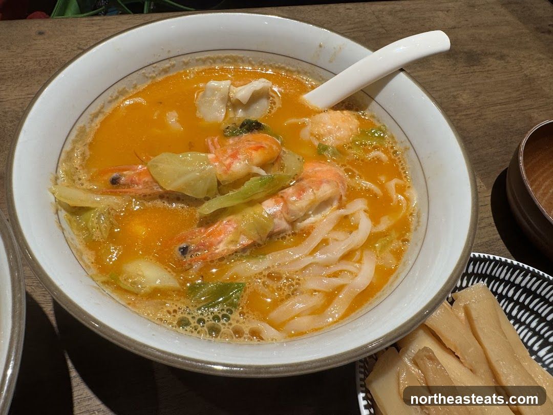Spicy Noodle Soup with Shrimp