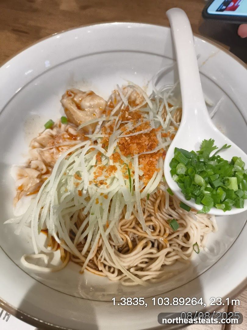 Noodle Dish with Wontons