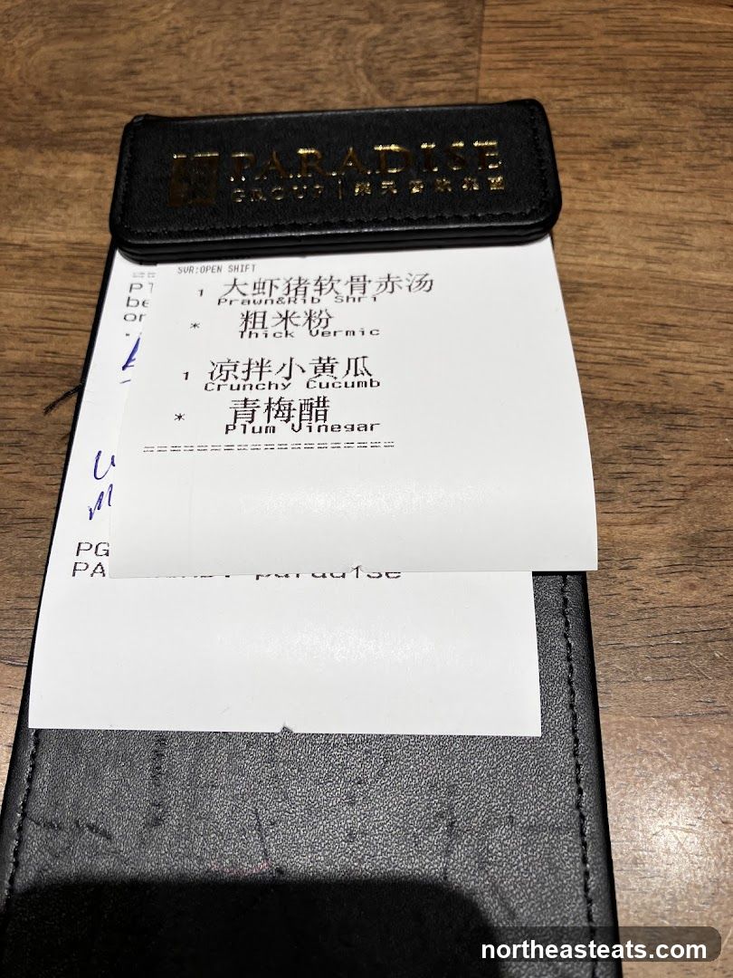 Paradise Group Receipt