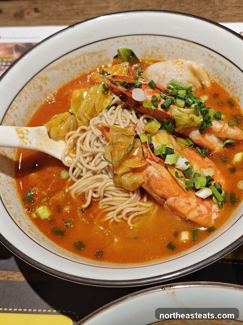 Spicy Noodle Soup with Shrimp