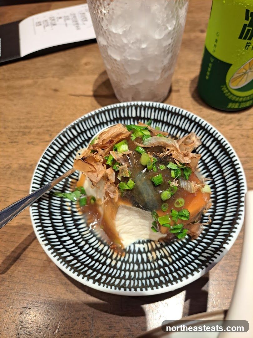 Dish with Toppings and Drink