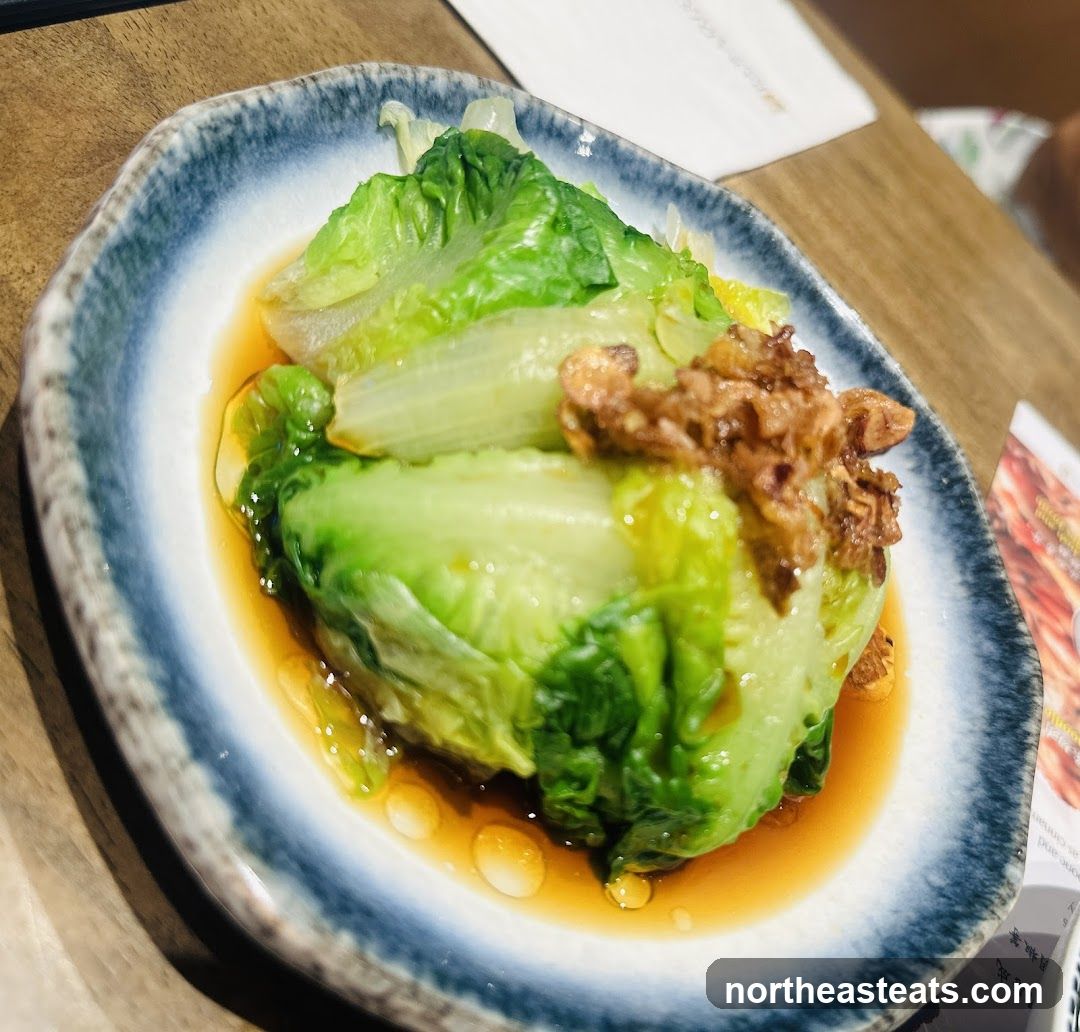 Braised Lettuce with Toppings